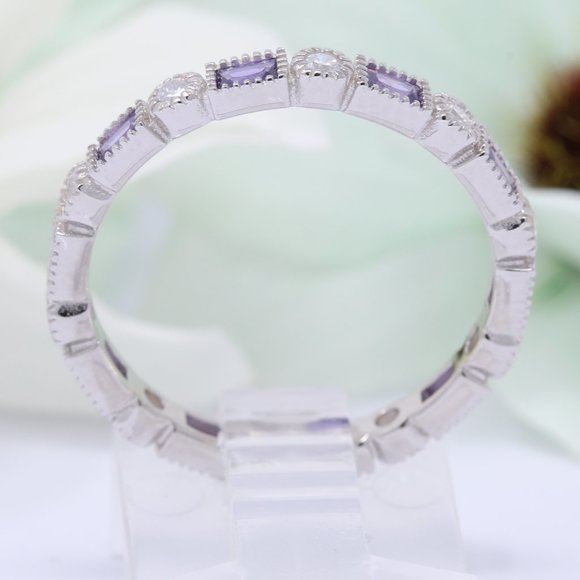 COPY - 3mm Alternating Amethyst Cubic Zirconia Ba… - Picture 3 of 3